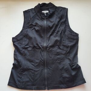 EP PRO BLACK ZIP TRAVEL PERFORMANCE GOLF ATHLETIC VEST M MEDIUM